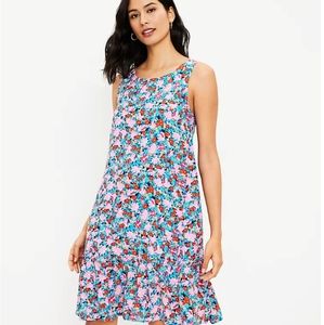 Loft Tall Daisy Tie Back Flounce Dress Size SP